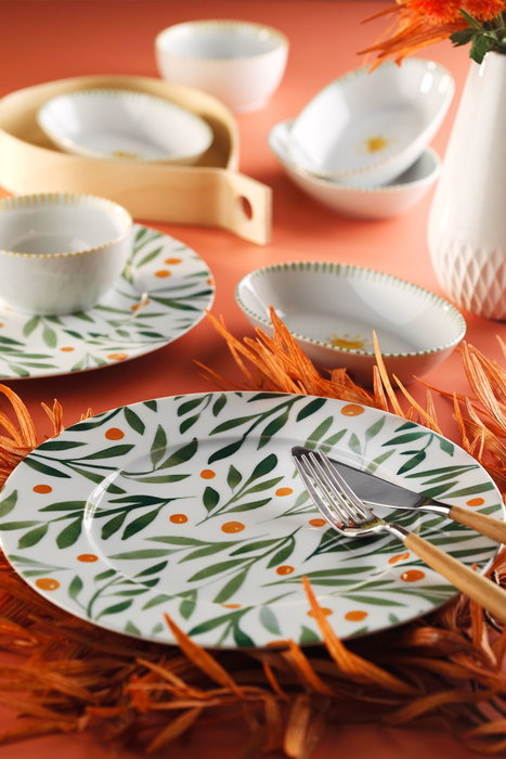 Hermia Juego de Desayuno de Porcelana Multicolor de 8 Piezas